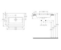 SAPHO CITY keramické umyvadlo hranaté 60x45cm, bílá (7)