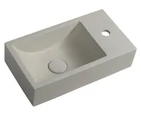 SAPHO CREST R betonové umývátko, nástěnné, včetně výpusti, 40x22cm, bílý pískovec SAPHO CREST R betonové umývátko, nástěnné, včetně výpusti, 40x22cm, bílý pískovec