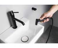 SAPHO RHAPSODY stojánková umyvadlová baterie s bidetovou sprchou, černá (4)