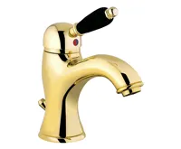 SAPHO KIRKÉ BLACK stojánková umyvadlová baterie s výpustí, černá páčka, zlato SAPHO KIRKÉ BLACK stojánková umyvadlová baterie s výpustí, černá páčka, zlato