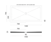 GSI Keramická sprchová vanička, obdélník 140x70x2cm, bílá mat (2)