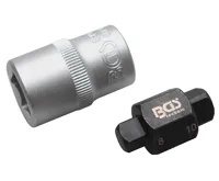 BGS Hlavice pro olejové výpusti, čtyřhran, 8 + 10 mm