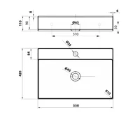 SAPHO AURUM nerezové nástěnné umyvadlo, 55x42cm, včetně výpusti, měď mat (5)