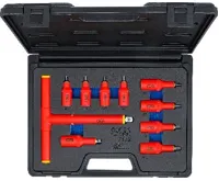 BGS VDE sada nástrčných hlavic, 10 mm (3/8") / 12,5 mm (1/2"), vnitřní šestihran 4 – 10 mm, (5)