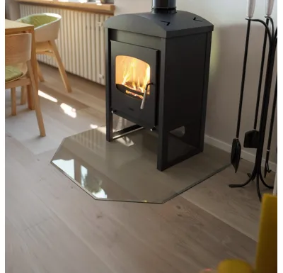 Sklo pod kamna - FLAMINGO Šestihran 1000x1000 mm, fazeta / 6 mm