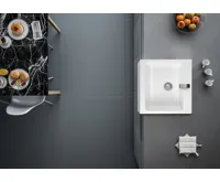 SAPHO ARYA polozápustný keramický dřez s otvorem pro baterii 66x62cm, bílá (3)