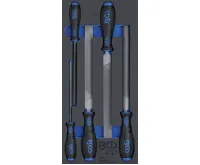 BGS Vložka do dílenského vozíku 1/3: Sada dílenských pilníků, 5dílná