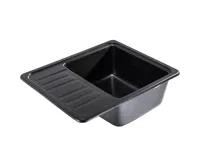 GRANISIL BAIRO 565.5 Granitový dřez s odkapem, černý (2)