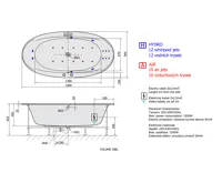 POLYSAN STADIUM HYDRO-AIR hydromasážní vana, 190x95x46cm, bílá (5)