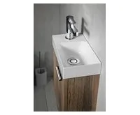 SAPHO PICCOLINO umývátko 30,8x17cm, litý mramor, baterie vlevo, bílá (1)