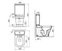 CREAVIT ANTIK WC kombi, spodní/zadní odpad, bílá (6)