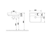 BRUCKNER NEON keramické umyvadlo 45x41,5cm, bílá (9)