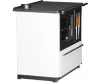 PLAMEN Sporák na tuhá paliva 850 GLAS - L bílý (1)