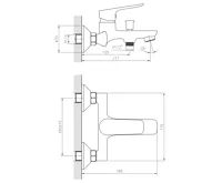 BRUCKNER SCHMITZ nástěnná vanová baterie, chrom (2)