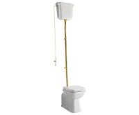 KERASAN WALDORF WC mísa s nádržkou, spodní/zadní odpad, bílá-bronz