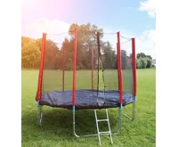 GoodJump 4UPVC červená trampolína 366 cm s ochrannou sítí + žebřík + krycí plachta (5)