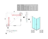 POLYSAN ZOOM BLACK sprchové dveře skládací 900mm, čiré sklo, levé (4)