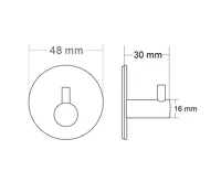 SAPHO Samolepící háček, kulatý, černá mat (2)