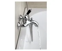 SAPHO KIRKÉ BLACK nástěnná vanová baterie, černá páčka, chrom (1)