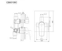 Sonáta sprchová baterie podomítková s přepínačem, Mbox, hranatý kryt (3)