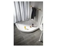 GELCO HERA sprchová vanička z litého mramoru, čtvrtkruh, 90x90x7,5cm, R550, bílá (1)