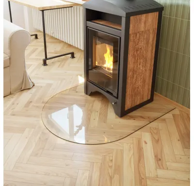 HS Flamingo Sklo pod kamna - Oblouk 1000x1200 mm / R500 / 6 mm
