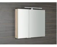 SAPHO MIRRÓ galerka s LED osvětlením, 80x70x16cm, jilm bardini (3)