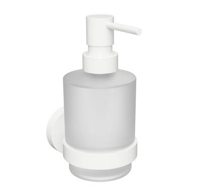 SAPHO X-ROUND WHITE dávkovač mýdla 200ml, mléčné sklo, bílá mat