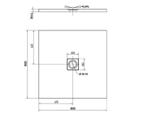 POLYSAN FLEXIA vanička z litého mramoru s možností úpravy rozměru, 80x80cm, bílá mat (2)