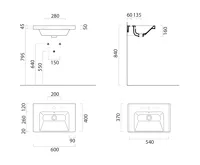 GSI NORM keramické umyvadlo 60x40cm, 3 otvory, bílá ExtraGlaze (3)