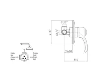 SAPHO KIRKÉ podomítková sprchová baterie, 1 výstup, chrom (2)
