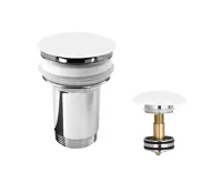 Výpusť uzavírací se sítkem, keram. vrškem CLIC-CLAC ø  5/4&quot; celokov. chrom. s přepadem, vytahovací