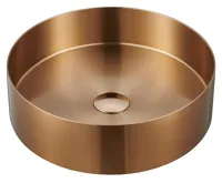 SAPHO AURUM nerezové umyvadlo na desku, průměr 38cm, včetně výpusti, měď mat SAPHO AURUM nerezové umyvadlo na desku, průměr 38cm, včetně výpusti, měď mat