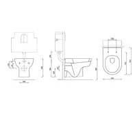 AQUALINE MODIS závěsná WC mísa, 36x52cm, bílá (7)