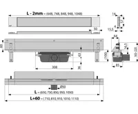 ALCAPLAST Odtokový žlab do stěny APZ5-TWIN-1050 (1)