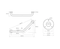 SAPHO HANDICAP madlo 120° 400/400mm, nerez lesk (3)