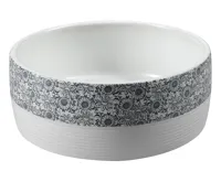 SAPHO PRIORI keramické umyvadlo na desku, Ø 41 cm, bílá s modrým vzorem (6)