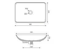 SAPHO INFRANE betonové umyvadlo na desku, včetně výpusti, 57x37cm, bílý pískovec (10)