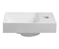 SAPHO PICCOLINO umývátko 30,8x17cm, litý mramor, baterie vpravo, bílá (4)