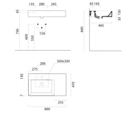 GSI KUBE X keramické umyvadlo 80x47cm, s odkládací plochou vpravo, bez otvoru, bílá ExtraGlaze (6)
