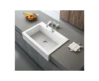 SAPHO ARYA polozápustný keramický dřez s otvorem pro baterii 66x62cm, bílá (1)