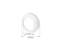 Krycí rozeta nízká, pro připojovací kusy přímé a odtoková kolena,PP (1)