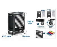 BGS Dílenský vozík, 11 zásuvek, prázdný (1)