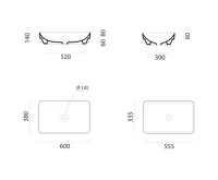 GSI PURA keramické umyvadlo na desku 60x38cm, ghiaccio mat (4)