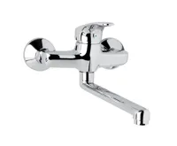 Dřezová nástěnná baterie, Sonáta, 150 mm, s ramínkem plochým rovným 210 mm, chrom Dřezová nástěnná baterie, Sonáta, 150 mm, s ramínkem plochým rovným 210 mm, chrom