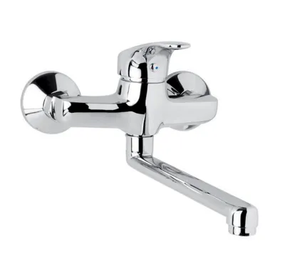 Dřezová nástěnná baterie, Sonáta, 150 mm, s ramínkem plochým rovným 210 mm, chrom