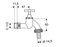 Schell Ventil zahradní 1/2" matný chrom (1)
