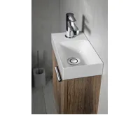 SAPHO PICCOLINO umývátko 30,8x17cm, litý mramor, baterie vlevo, bílá (8)