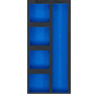 BGS Pěnová vložka (modul) do dílenského vozíku 1/3, prázdná, 5 přihrádky , 408 x 189 x 32 mm