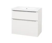 Mailo, koupelnová skříňka, umyvadlo z litého mramoru, bílá, 2 zásuvky, 810x700x480 mm Mailo, koupelnová skříňka, umyvadlo z litého mramoru, bílá, 2 zásuvky, 810x700x480 mm